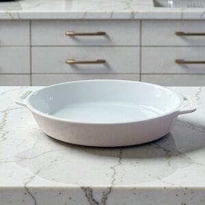 Staub France White Oval Baking Dish w Handles
